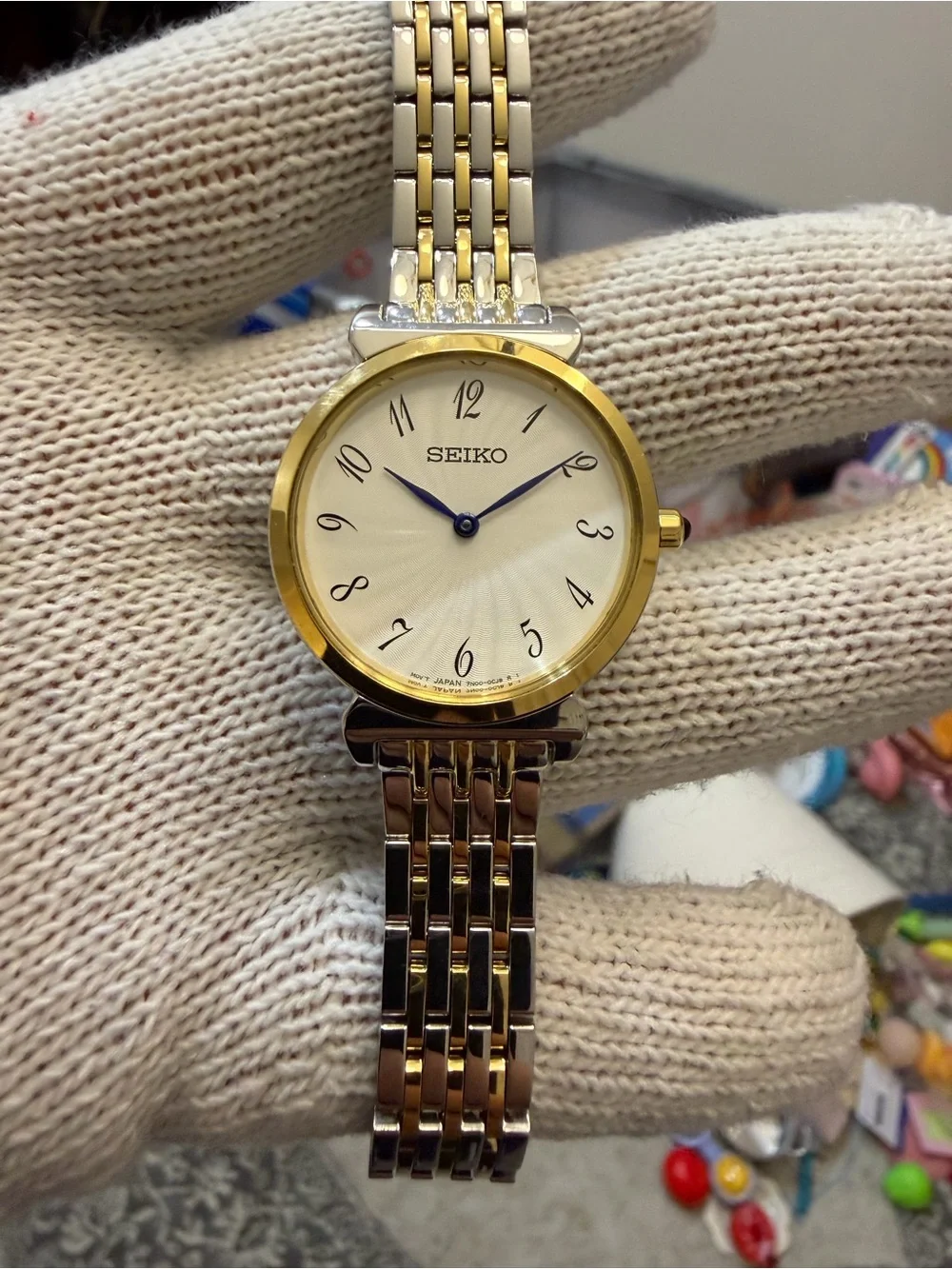 Seiko Essentials Women's Watch Two-Tone Gold Silver Arabic SFQ800 7N00-0BM0